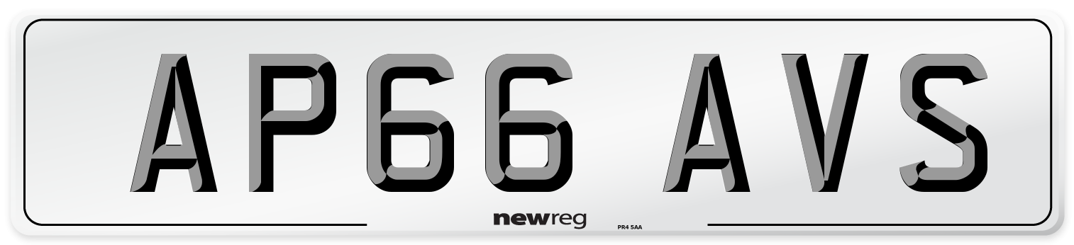 AP66 AVS Number Plate from New Reg